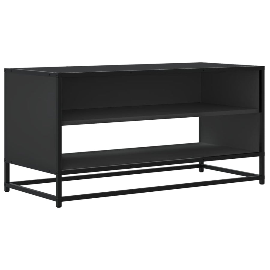 Tv-meubel 91x40x46 cm bewerkt hout en metaal zwart