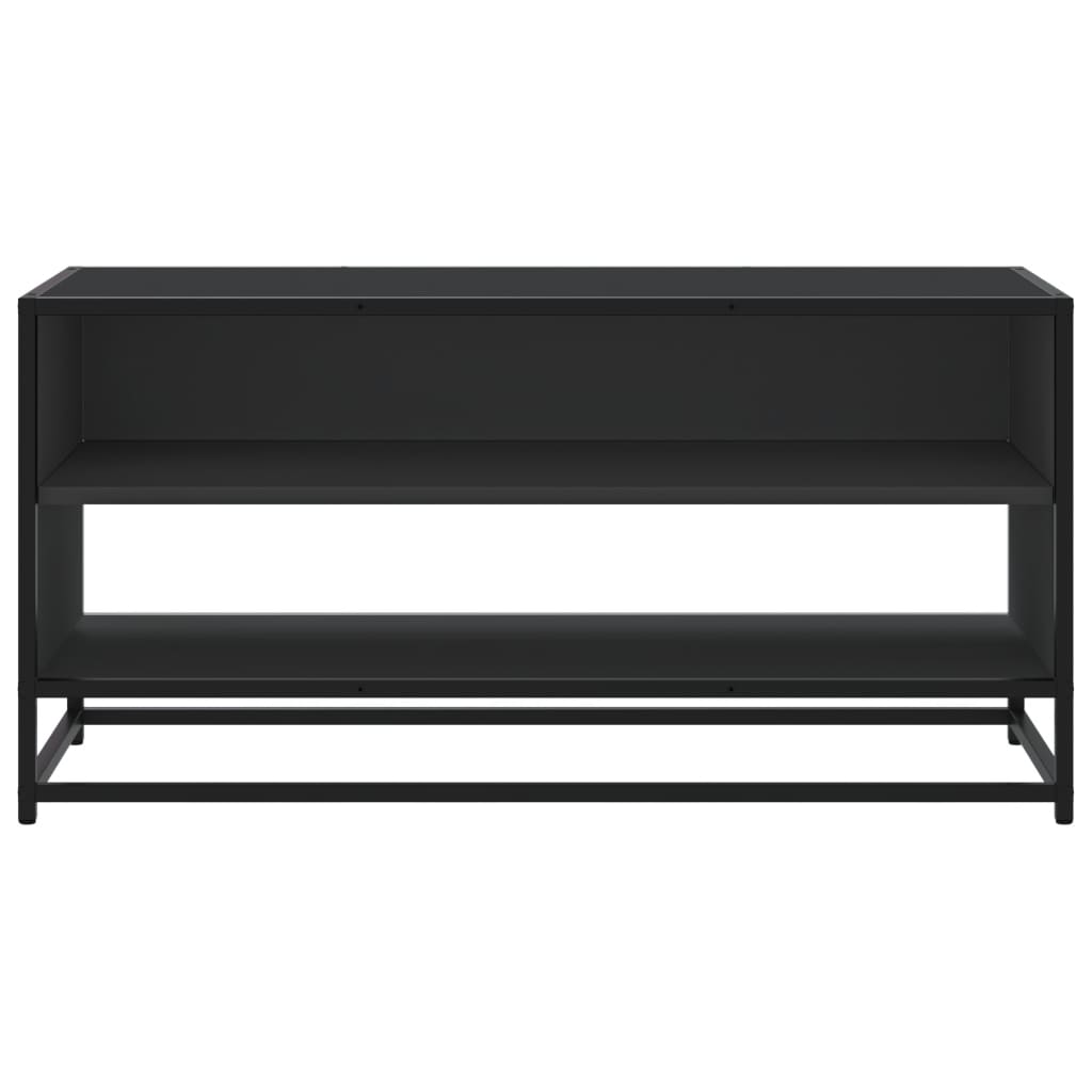 Tv-meubel 91x40x46 cm bewerkt hout en metaal zwart