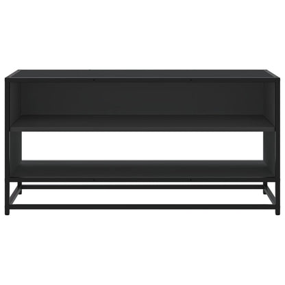 Tv-meubel 91x40x46 cm bewerkt hout en metaal zwart