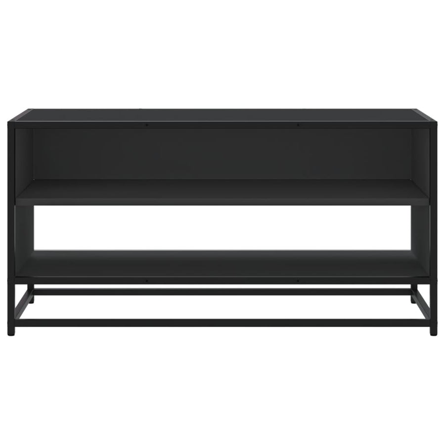 Tv-meubel 91x40x46 cm bewerkt hout en metaal zwart