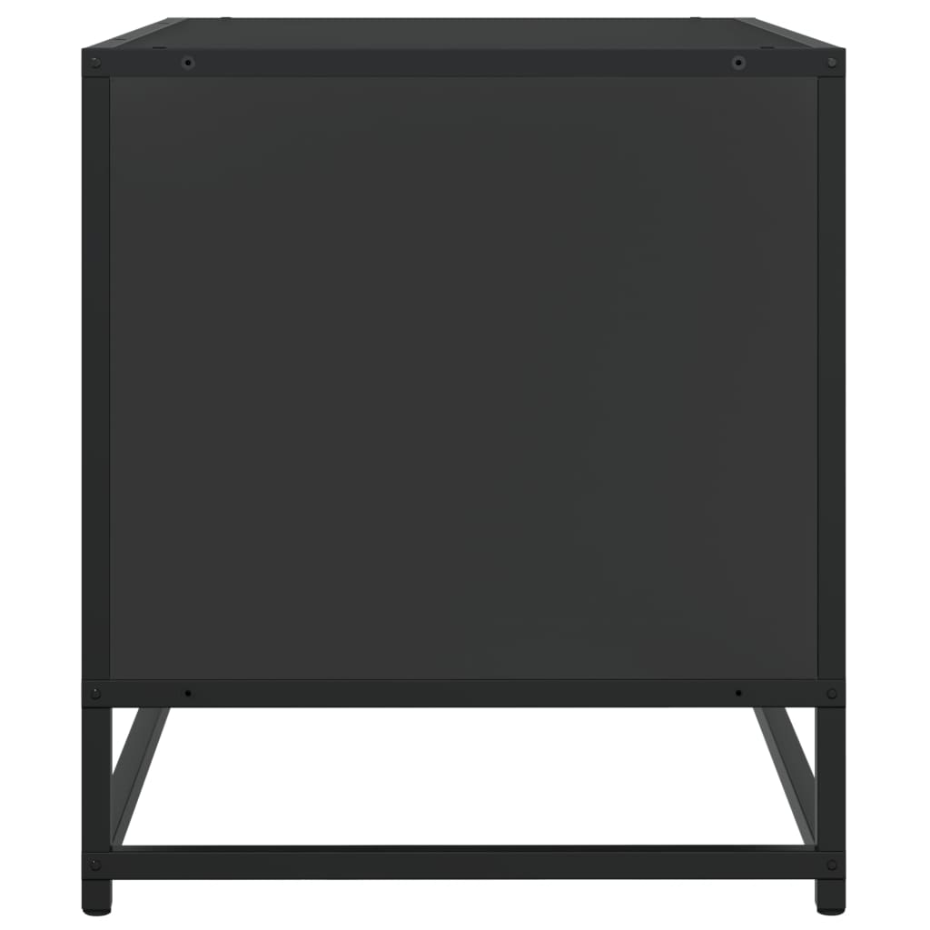 Tv-meubel 91x40x46 cm bewerkt hout en metaal zwart