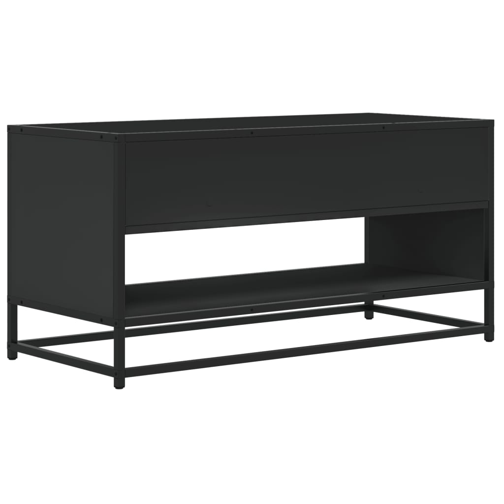 Tv-meubel 91x40x46 cm bewerkt hout en metaal zwart