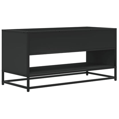 Tv-meubel 91x40x46 cm bewerkt hout en metaal zwart