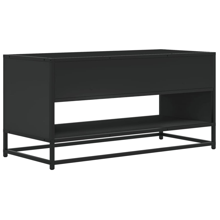 Tv-meubel 91x40x46 cm bewerkt hout en metaal zwart