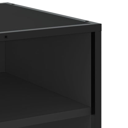 Tv-meubel 91x40x46 cm bewerkt hout en metaal zwart