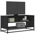 Tv-meubel 91x40x46 cm bewerkt hout metaal zwart