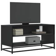 Tv-meubel 91x40x46 cm bewerkt hout metaal zwart
