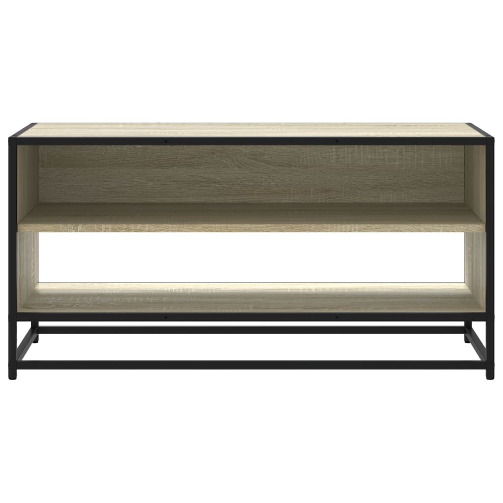 Tv-meubel 91x40x46 cm bewerkt hout metaal sonoma eikenkleurig