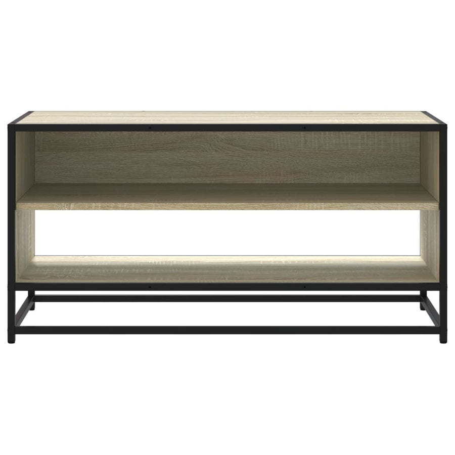 Tv-meubel 91x40x46 cm bewerkt hout metaal sonoma eikenkleurig