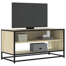 Tv-meubel 91x40x46 cm bewerkt hout metaal sonoma eikenkleurig