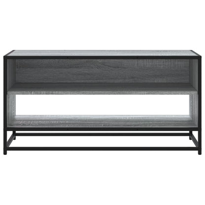 Tv-meubel 91x40x46 cm bewerkt hout metaal grijs sonoma eiken