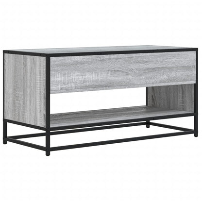 Tv-meubel 91x40x46 cm bewerkt hout metaal grijs sonoma eiken
