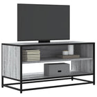 Tv-meubel 91x40x46 cm bewerkt hout metaal grijs sonoma eiken