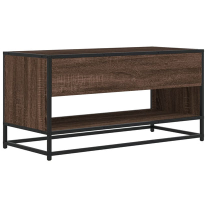 Tv-meubel 91x40x46 cm bewerkt hout metaal bruin eikenkleur