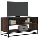 TV cabinet 91x40x46 cm engineered wood metal brown oak effect