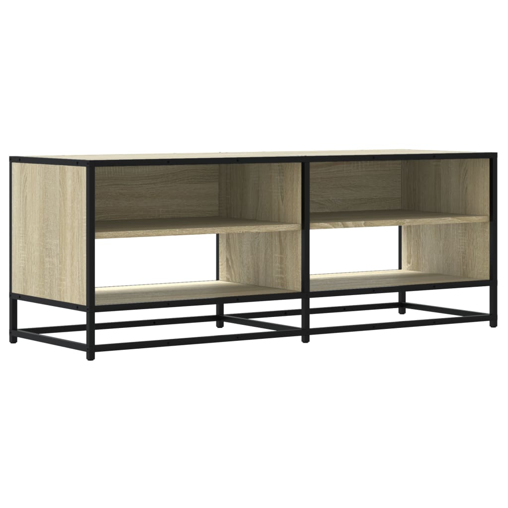 Tv-meubel 120,5x40x46cm bewerkt hout metaal sonoma eikenkleurig