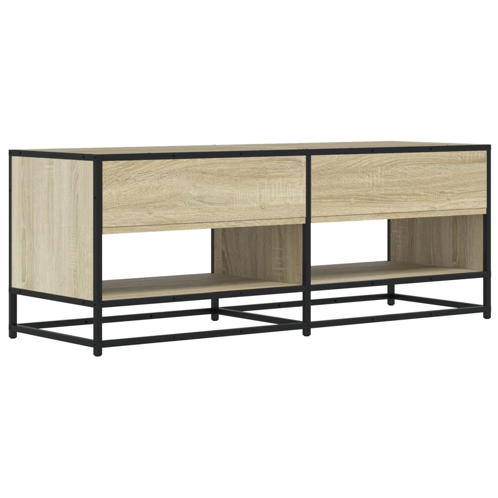 Tv-meubel 120,5x40x46cm bewerkt hout metaal sonoma eikenkleurig