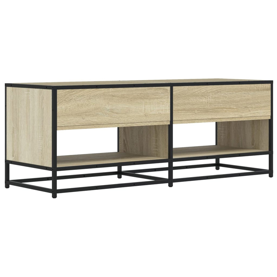Tv-meubel 120,5x40x46cm bewerkt hout metaal sonoma eikenkleurig