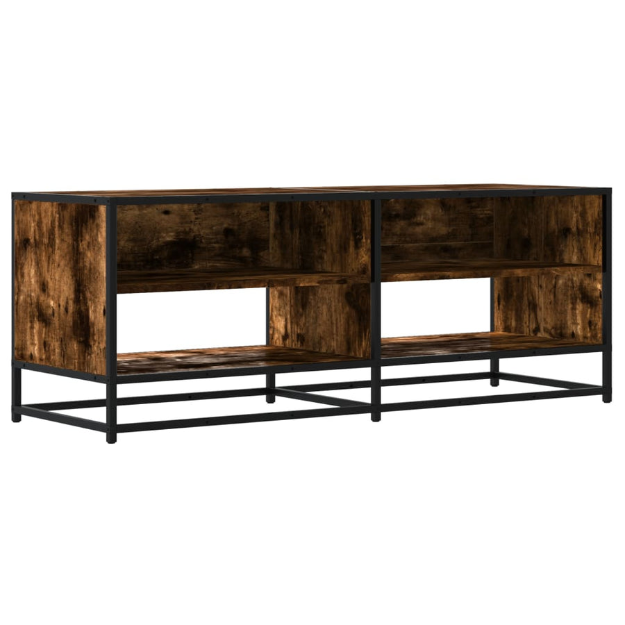 Tv-meubel 120,5x40x46 cm bewerkt hout metaal gerookt eikenkleur