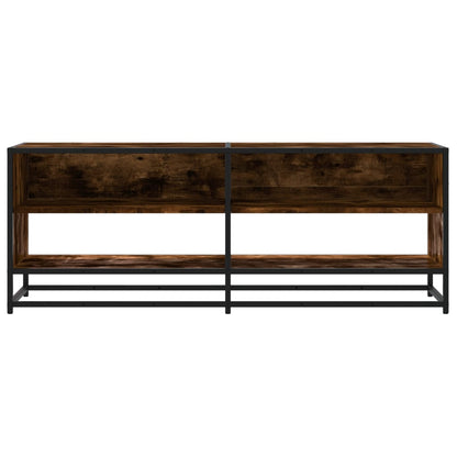 Tv-meubel 120,5x40x46 cm bewerkt hout metaal gerookt eikenkleur