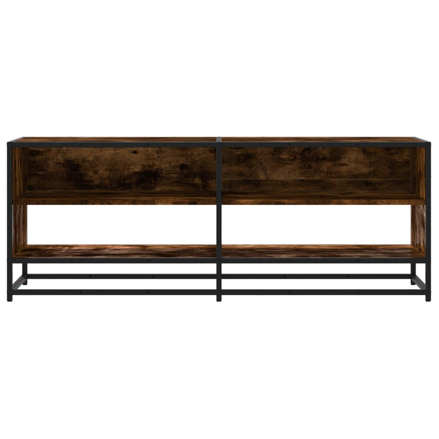 Tv-meubel 120,5x40x46 cm bewerkt hout metaal gerookt eikenkleur