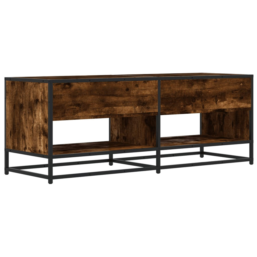 Tv-meubel 120,5x40x46 cm bewerkt hout metaal gerookt eikenkleur