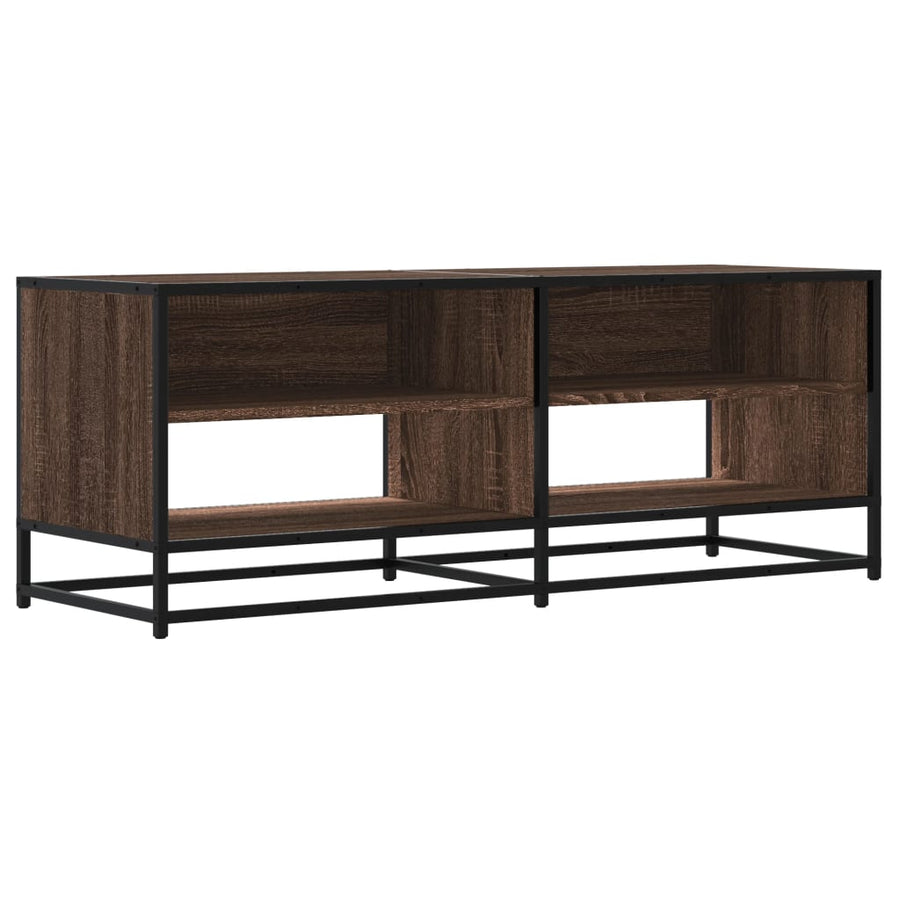 Tv-meubel 120,5x40x46 cm bewerkt hout metaal bruin eikenkleur