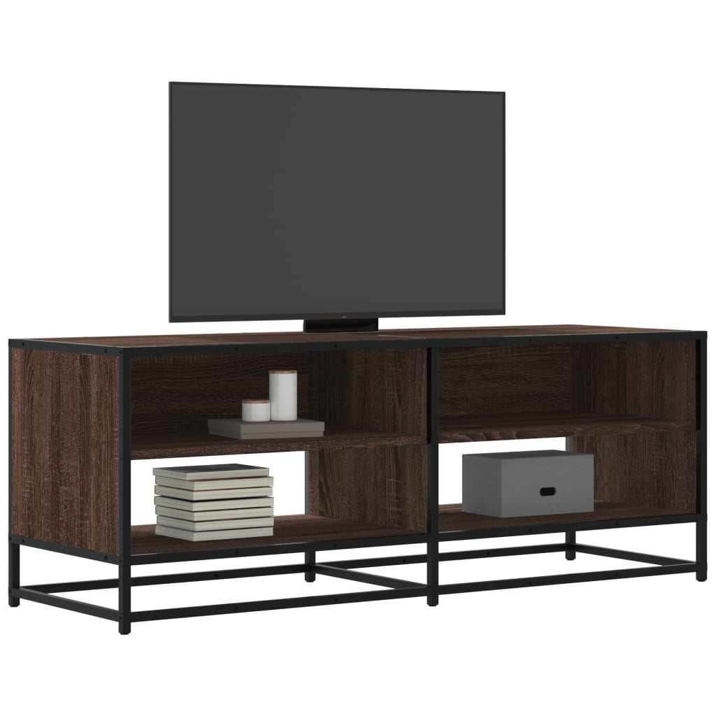 Tv-meubel 120,5x40x46 cm bewerkt hout metaal bruin eikenkleur