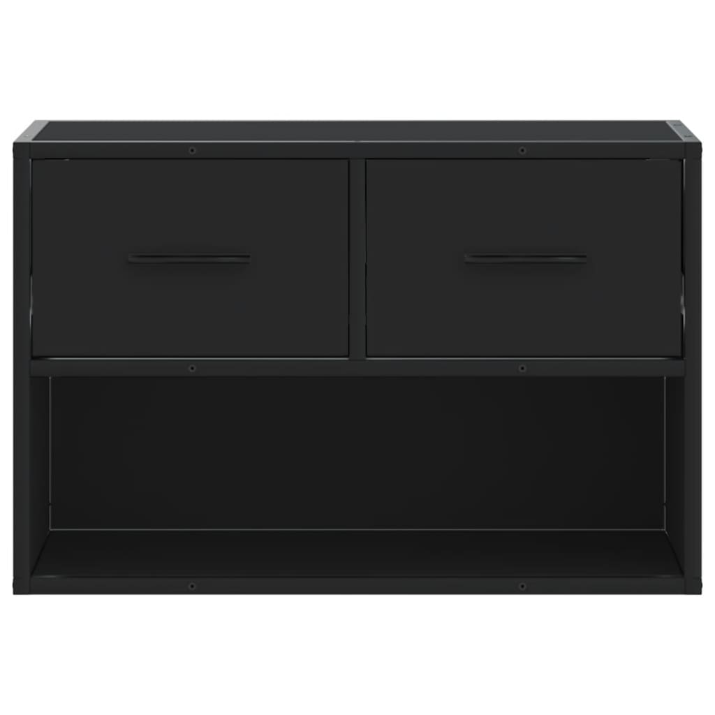 Tv-meubel 60x31x39,5 cm bewerkt hout en metaal zwart