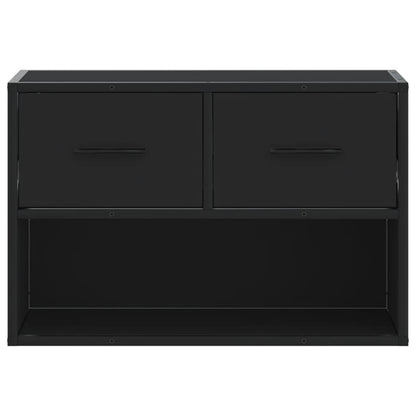 Tv-meubel 60x31x39,5 cm bewerkt hout en metaal zwart
