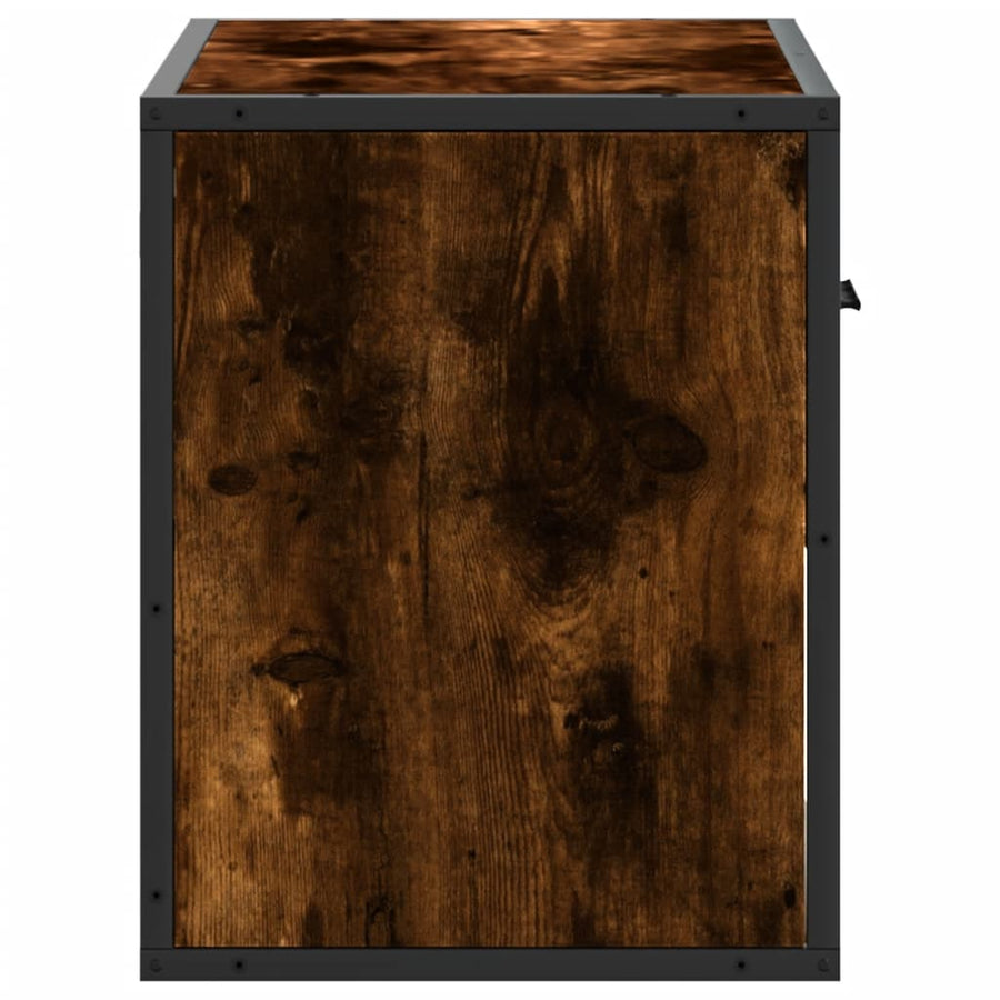 Tv-meubel 60x31x39,5 cm bewerkt hout metaal gerookt eikenkleur