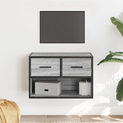 Tv-meubel 60x31x39,5 cm bewerkt hout metaal grijs
