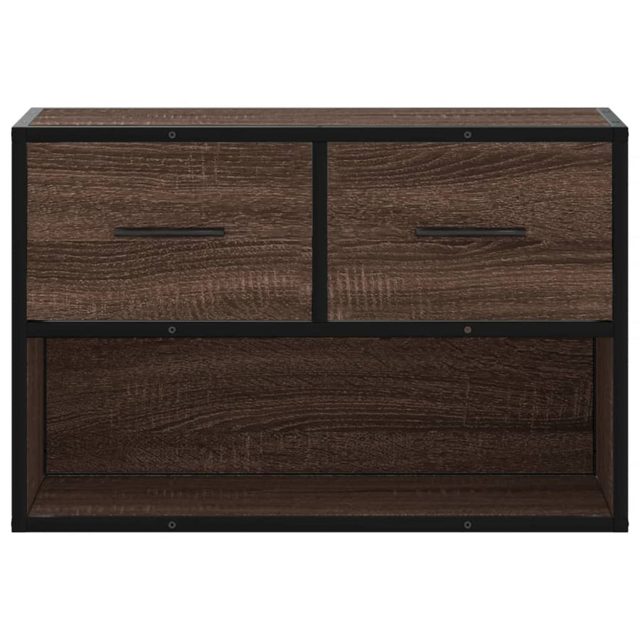 Tv-meubel 60x31x39,5 cm bewerkt hout metaal bruin eikenkleurig