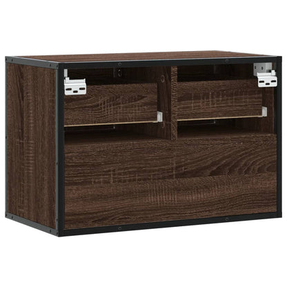 Tv-meubel 60x31x39,5 cm bewerkt hout metaal bruin eikenkleurig