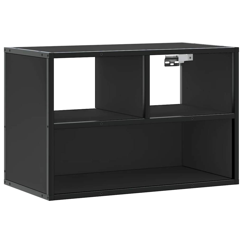Tv-meubel 60x31x39,5 cm bewerkt hout en metaal zwart