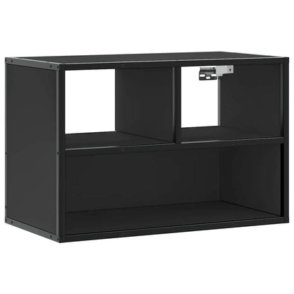 Tv-meubel 60x31x39,5 cm bewerkt hout en metaal zwart