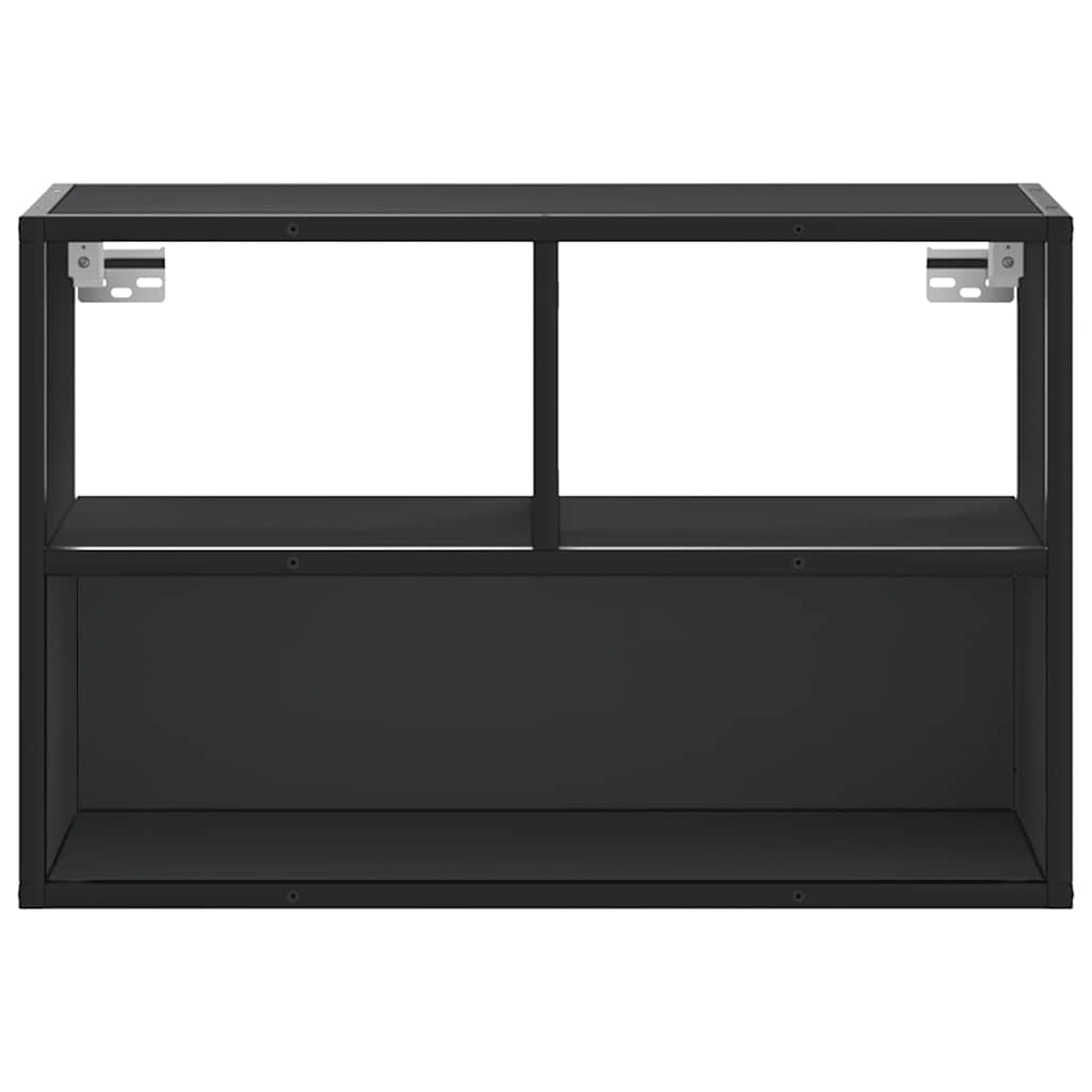 Tv-meubel 60x31x39,5 cm bewerkt hout en metaal zwart