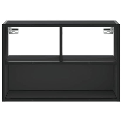 Tv-meubel 60x31x39,5 cm bewerkt hout en metaal zwart