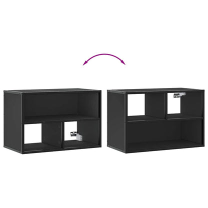Tv-meubel 60x31x39,5 cm bewerkt hout en metaal zwart