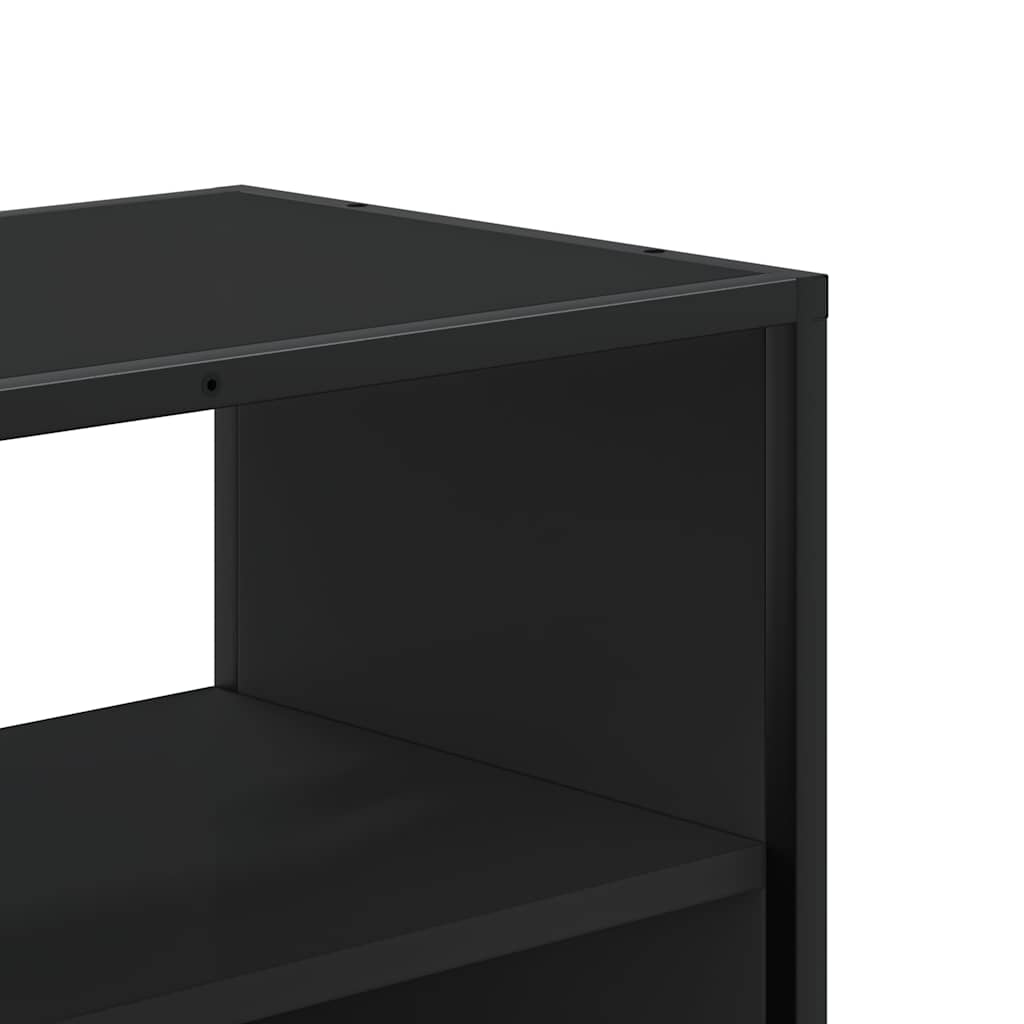 Tv-meubel 60x31x39,5 cm bewerkt hout en metaal zwart