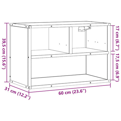 Tv-meubel 60x31x39,5 cm bewerkt hout en metaal zwart