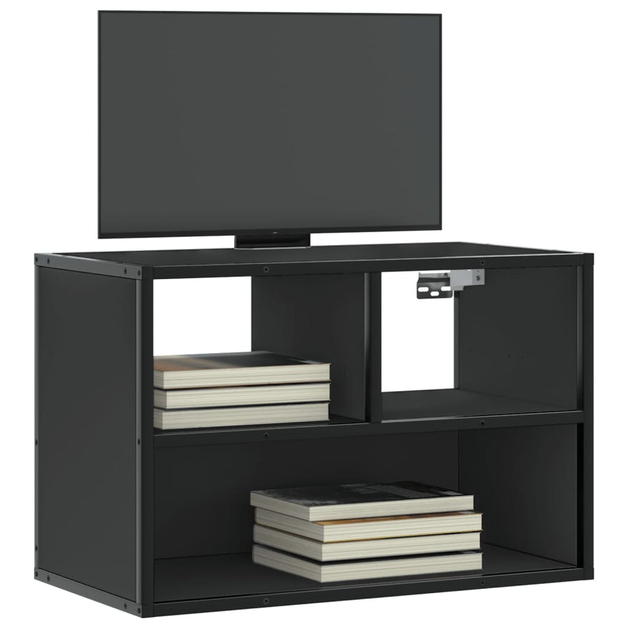 Tv-meubel 60x31x39,5 cm bewerkt hout en metaal zwart