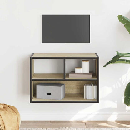 Tv-meubel 60x31x39,5 cm bewerkt hout metaal sonoma eikenkleurig