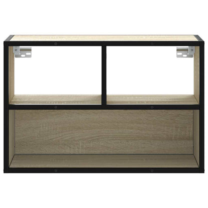 Tv-meubel 60x31x39,5 cm bewerkt hout metaal sonoma eikenkleurig