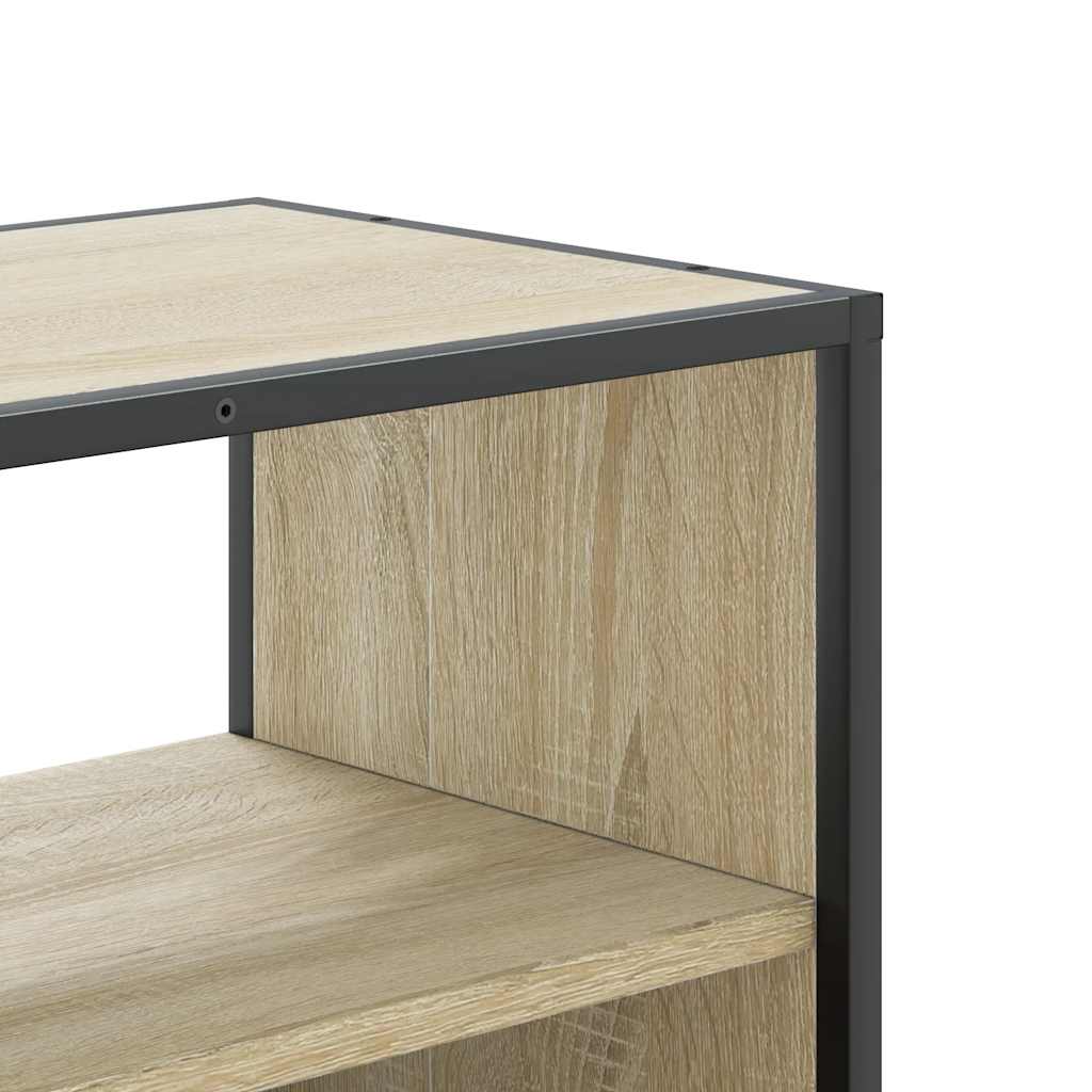 Tv-meubel 60x31x39,5 cm bewerkt hout metaal sonoma eikenkleurig