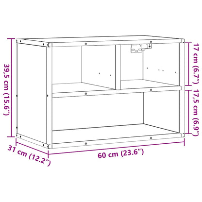 Tv-meubel 60x31x39,5 cm bewerkt hout metaal sonoma eikenkleurig