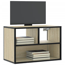 Tv-meubel 60x31x39,5 cm bewerkt hout metaal sonoma eikenkleurig