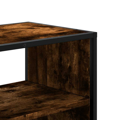 Tv-meubel 60x31x39,5cm bewerkt hout metaal gerookt eikenkleurig
