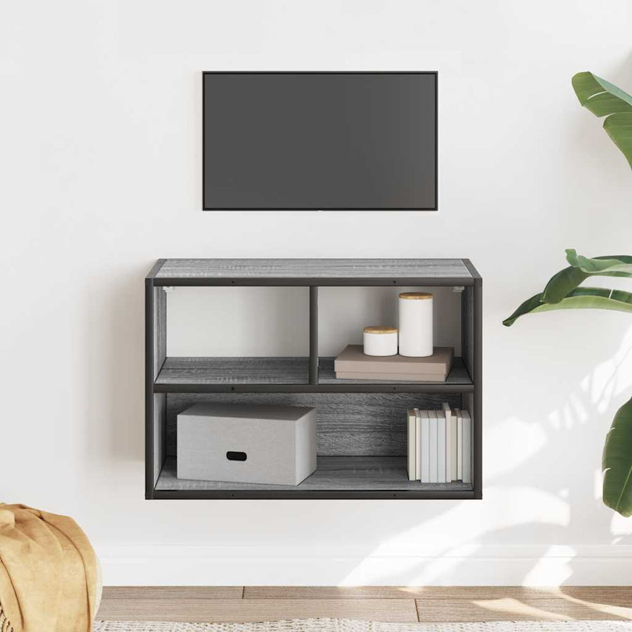 Tv-meubel 60x31x39,5 cm bewerkt hout metaal grijs sonoma eiken