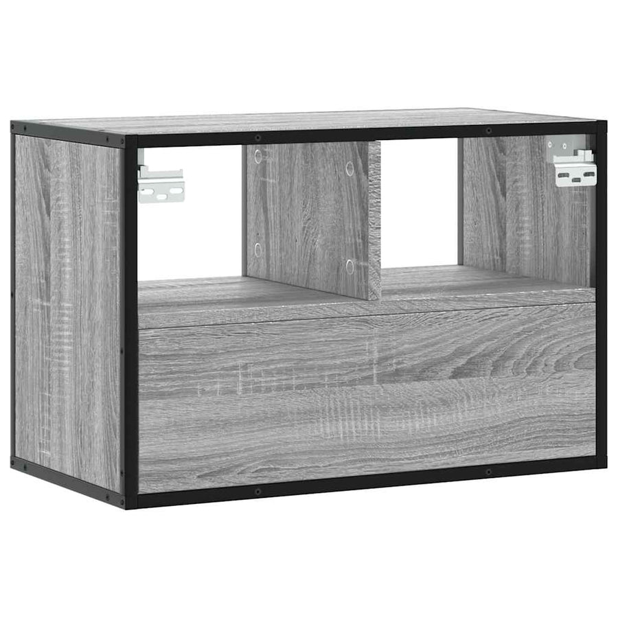Tv-meubel 60x31x39,5 cm bewerkt hout metaal grijs sonoma eiken